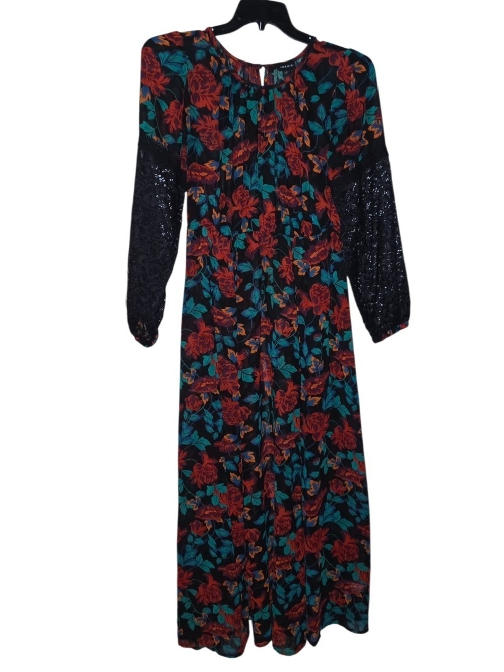 Torrid Chiffon Floral Dress Black Size 00 Large